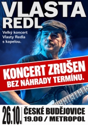 Koncert Vlasty Redla zrušen bez náhradního termínu
